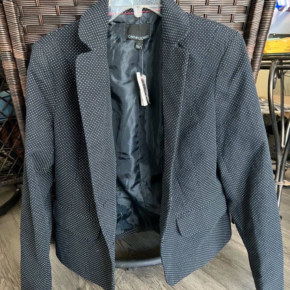 Cynthia Rowley Black and White Polka Dot Blazer